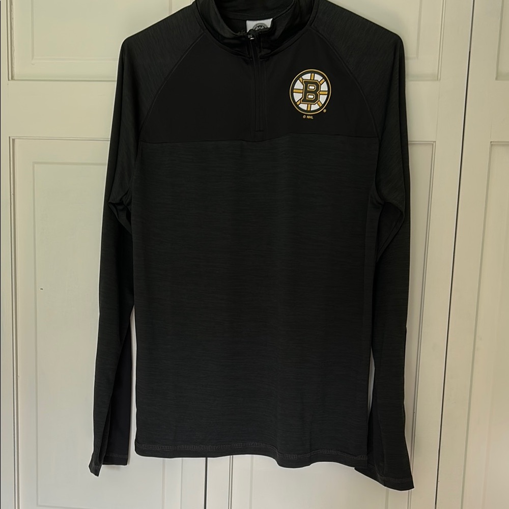 NHL Boston Bruins Black Lightweight Quarter Zip Jacket -Size Small